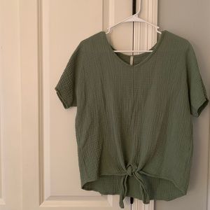 light olive green tie top